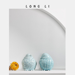 Longli Ceramic Little Bird, Modern Minimalist Nordic Cute Fresh Home Decor Bird for Living Room and Office