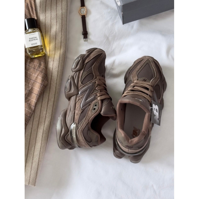 Balanc9060 Fashionable, Comfortable, Versatile, Wear-Resistant, Low-Top, Height-Increasing, Breathable Running Shoes for Men and Women, Gray Brown