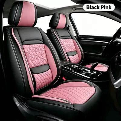 Seat cushion, seat cover | four seasons universal full surround - black-pink-all-five-seats