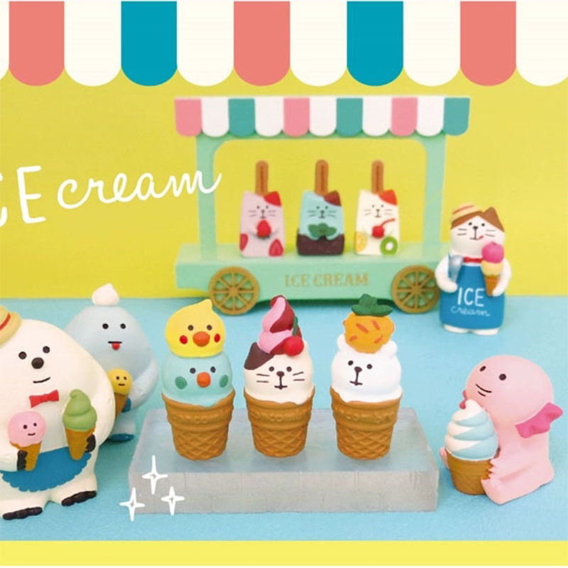 Creative Japanese Grocery zakka Cat Summer Ice Cream Cold Drink Shop Ice Cool ins Resin Crafts Small Ornaments