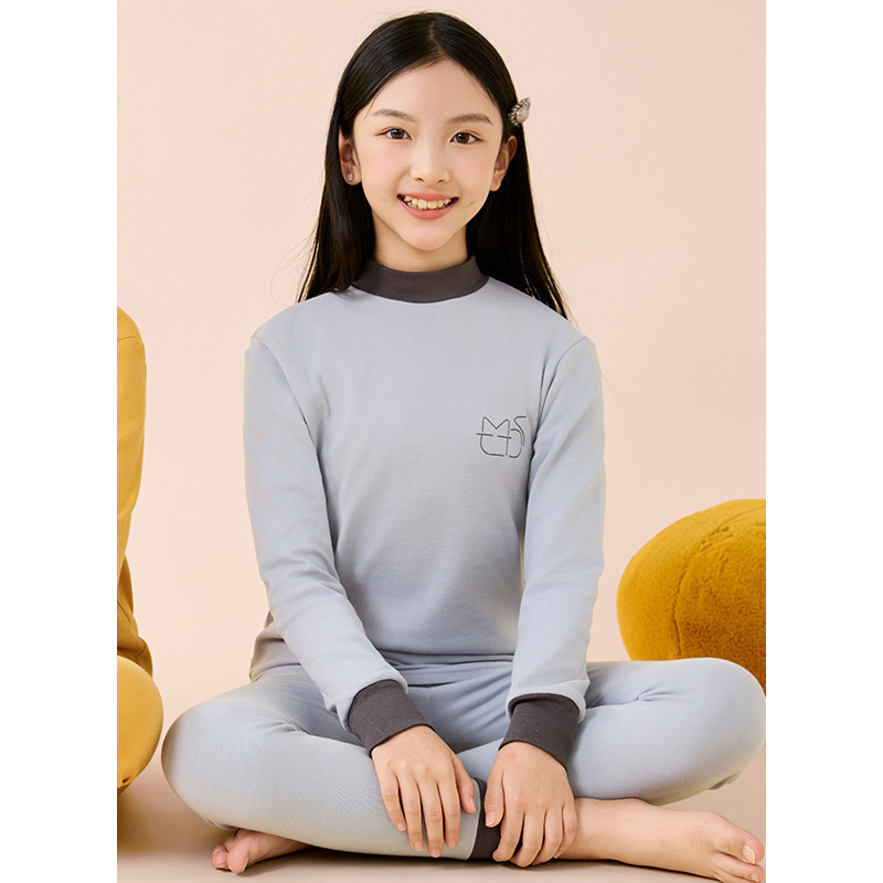 儿童秋衣秋裤纯棉男女童保暖内衣套装青少年打底棉毛衫中小童睡衣|undefined