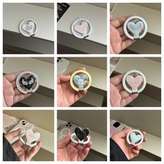 高级金属爱心MAGsafe可爱ins磁吸支架新款网红便携手机折叠卡通女