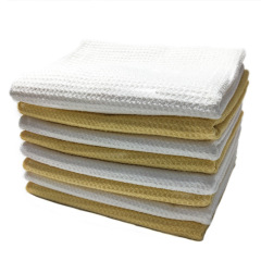 Superfine Fiber Pineapple Pattern Wiping Cloth Car Water Absorbent Honeycomb Waffle Wash Towel Cleaning Rag Square Towel Wholesale