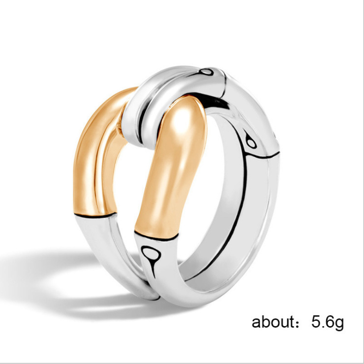Rings Classification 10, 6, 7 Ring Size Wholesale Jewelry IG Style Retro Geometric Copper 18K Gold Plated Plating Rings