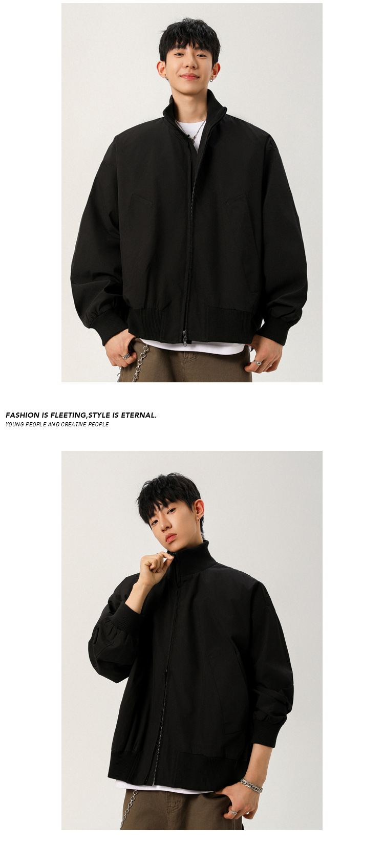 Men's American Retro Pilot Denim Jacket Minimalist Style Loose_voghion.com