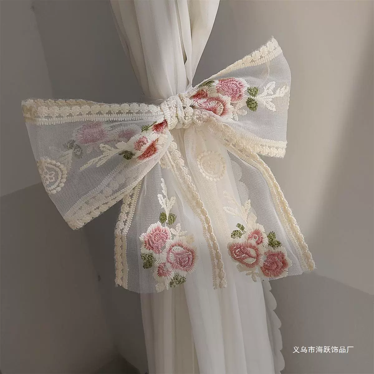 Занавески кружевные банты легкие роскошные французские занавески пряжки корейские не совсем белые красивые пряжи