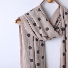 跨境速卖通亚马逊外贸纯色散须涤棉圆点波点印花围巾披肩