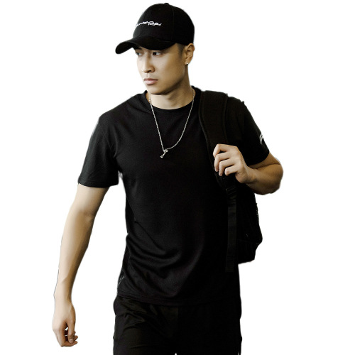 Loose mesh fitness clothing for men in summer large size breathable quick-drying t-shirt training running sweat short-sleeved sportswear