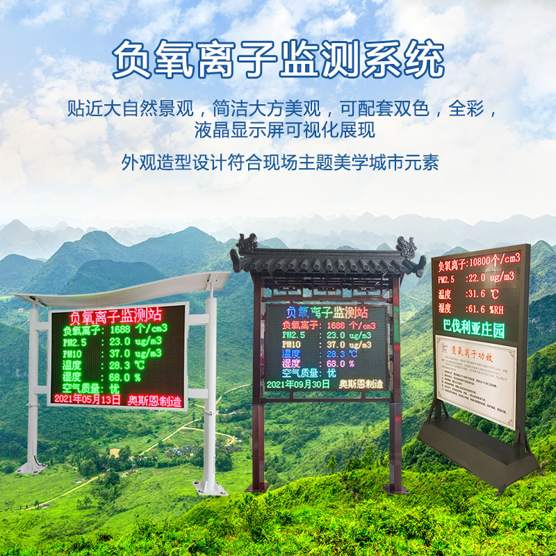 湿地公园空气质量负氧离子监测站 植物园负氧离子可视化监测系统