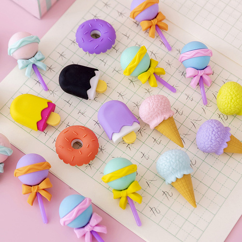 Simulated Dessert Burger Eraser Children's Day Gift for Primary School Students Creative Cartoon Cute Little Eraser Stationery Prizes
