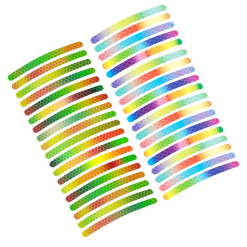 Reflective hub cover sticker with personalized creative bright colored tire band warning sticker for electric bike glow-in-the-dark decoration car sticker