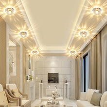 三色光水晶射灯led客厅吊顶孔洞灯嵌入式工程天花灯走廊过道筒灯