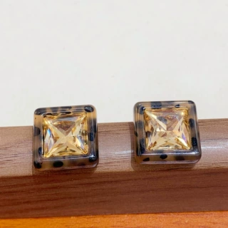 时尚几何方形耳环女气质典雅小众轻奢高级感耳钉百搭精致简约耳饰
