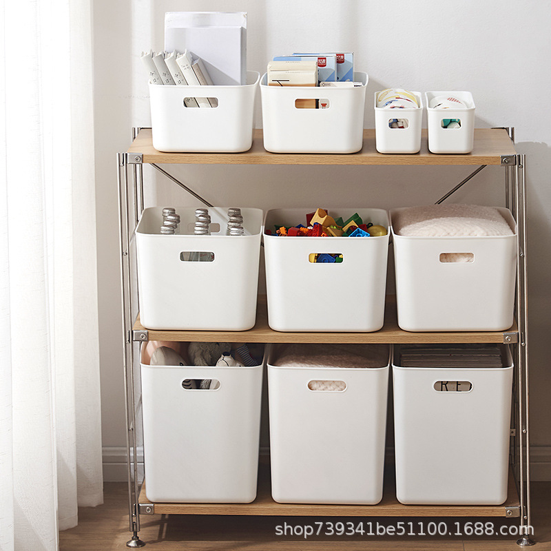 Household storage box plastic storage box thickened extra large clothes cabinet toy basket desktop covered snacks