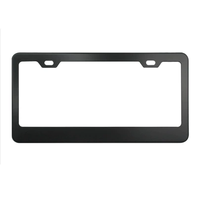 License plate holder/license plate holder, US-regulated license plate frame stainless - square-hole-rounded-stainless-steel-black