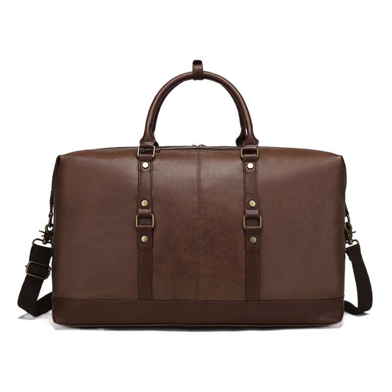 Fuente de la fábrica Nueva bolsa de viaje de PU resistente al desgaste estilo de negocios de color sólido hombro al aire libre bolsa de equipaje bolsa de almacenamiento explosión transfronteriza