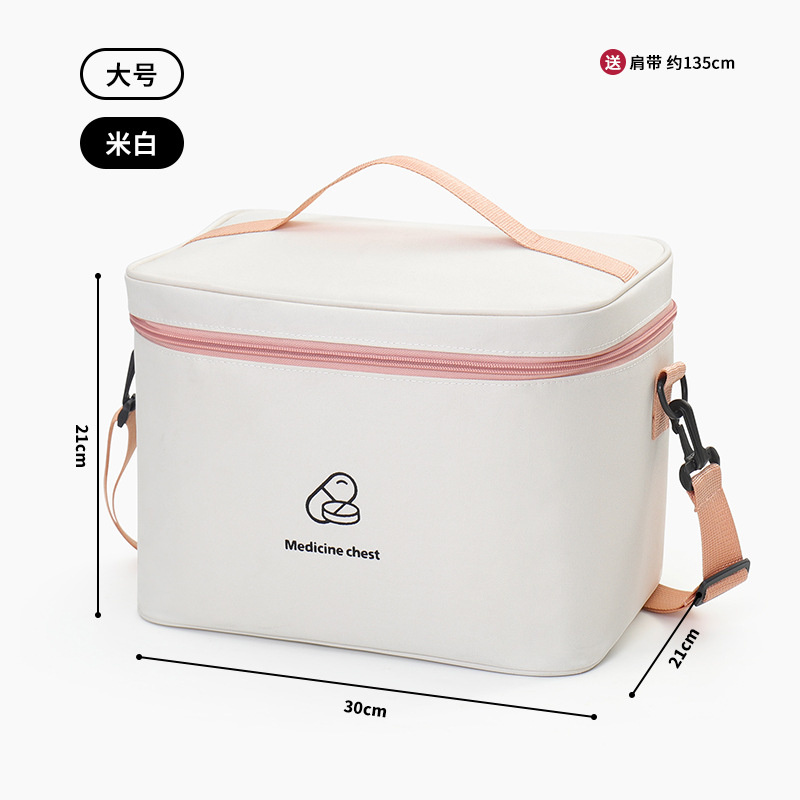 Bolsa de almacenamiento de medicamentos de doble capa de gran capacidad para viajes de negocios paquete de primeros auxilios casero paquete de medicina de emergencia paquete médico de prevención de epidemias