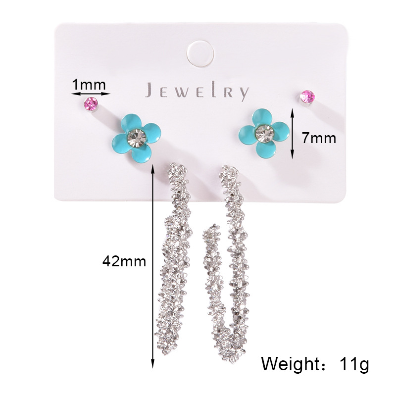 Fashion Star Heart Shape Flower Alloy Pearl Plating Inlay Artificial Gemstones Womenu0027S Hoop Earr