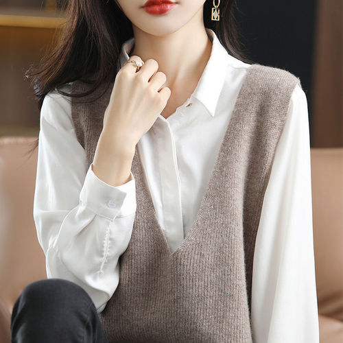 Spring Knit Base Vests Fashion Korean Version Loose Same Style Stylish Versatile Base Vests Women