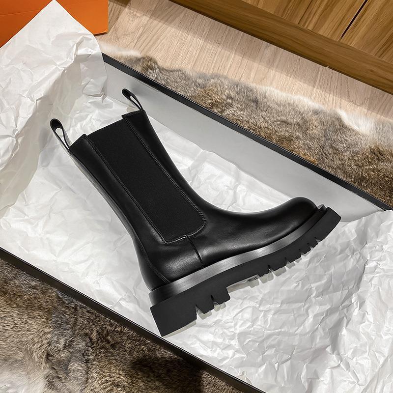 【Amanuo】Full Cowhide Genuine Leather Height-Increasing Martin Boots for Women, Thick-Soled Chelsea Short Boots, Chimney Boots, Height-Increasing and Slimming 【Amanuo】Full Cowhide Genuine Leather Height-Increasing Martin Boots for Women, Thick-Soled Chelsea Short Boots, Chimney Boots, Height-Increasing and Slimming