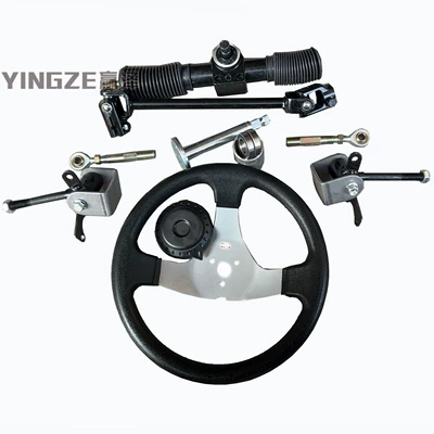 Self-made four-wheel electric motorcycle kart accessories aluminum steering gear steering gear tie rod ball joint claw shaft 12MM thick (Motorcycle frame)