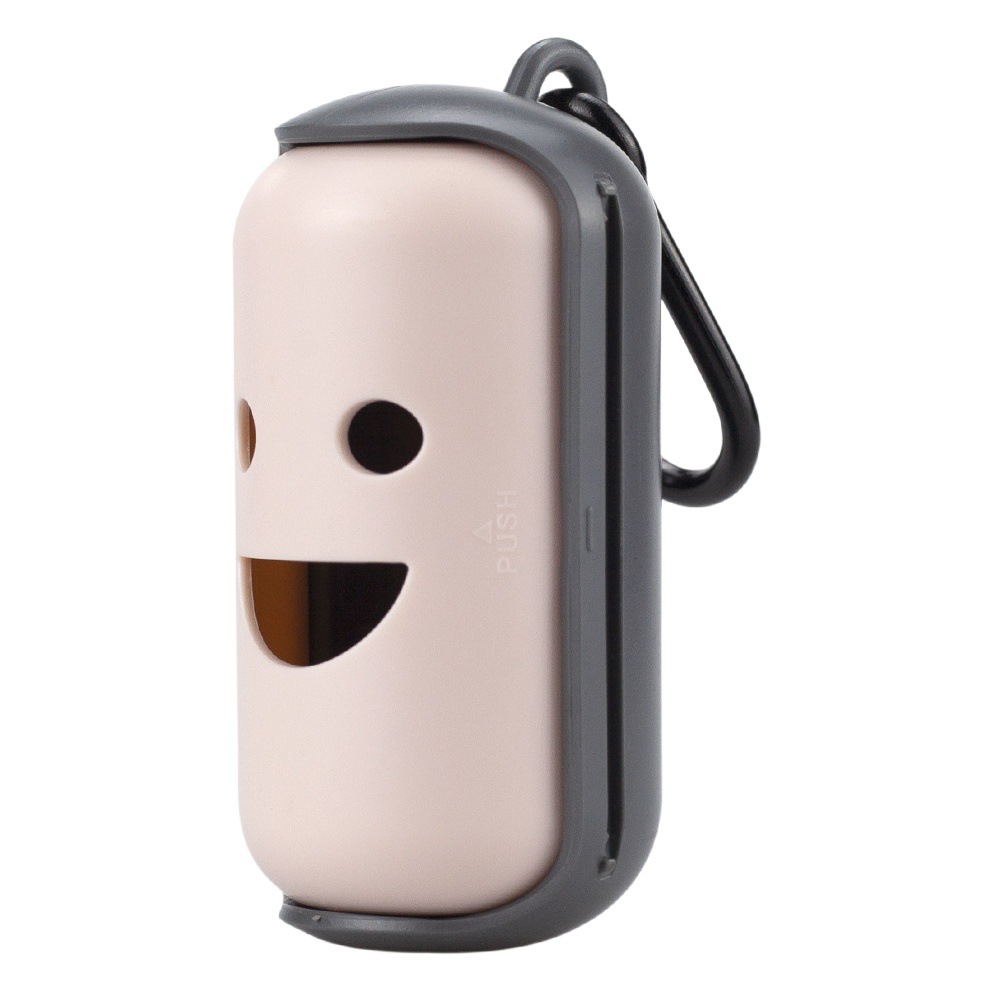 Dispensador de mascotas bolsa de basura traje de gato y perro suministros degradables respetuoso del medio ambiente bolsa de inodoro cara sonriente dispensador