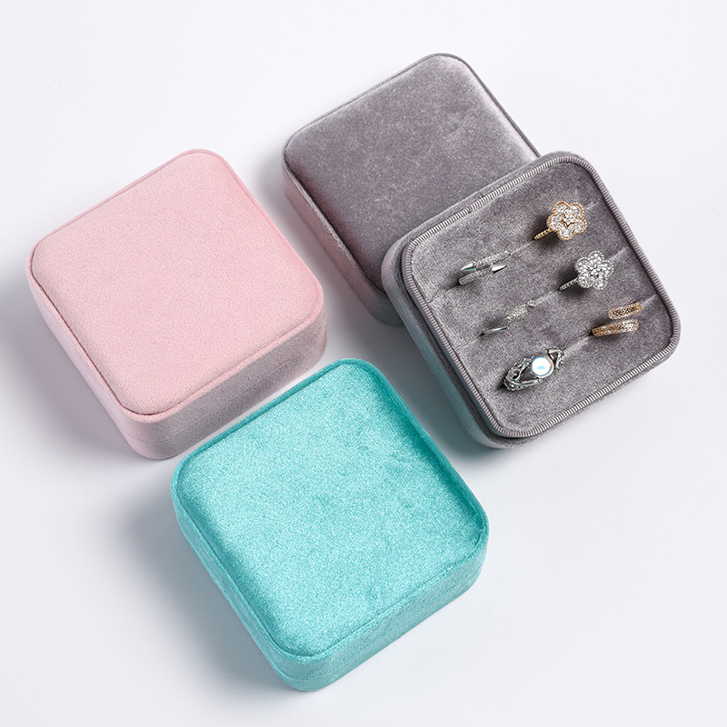 意大利绒戒指盒批发 大号丝绒首饰盒 天鹅绒包装盒厂家直销现货