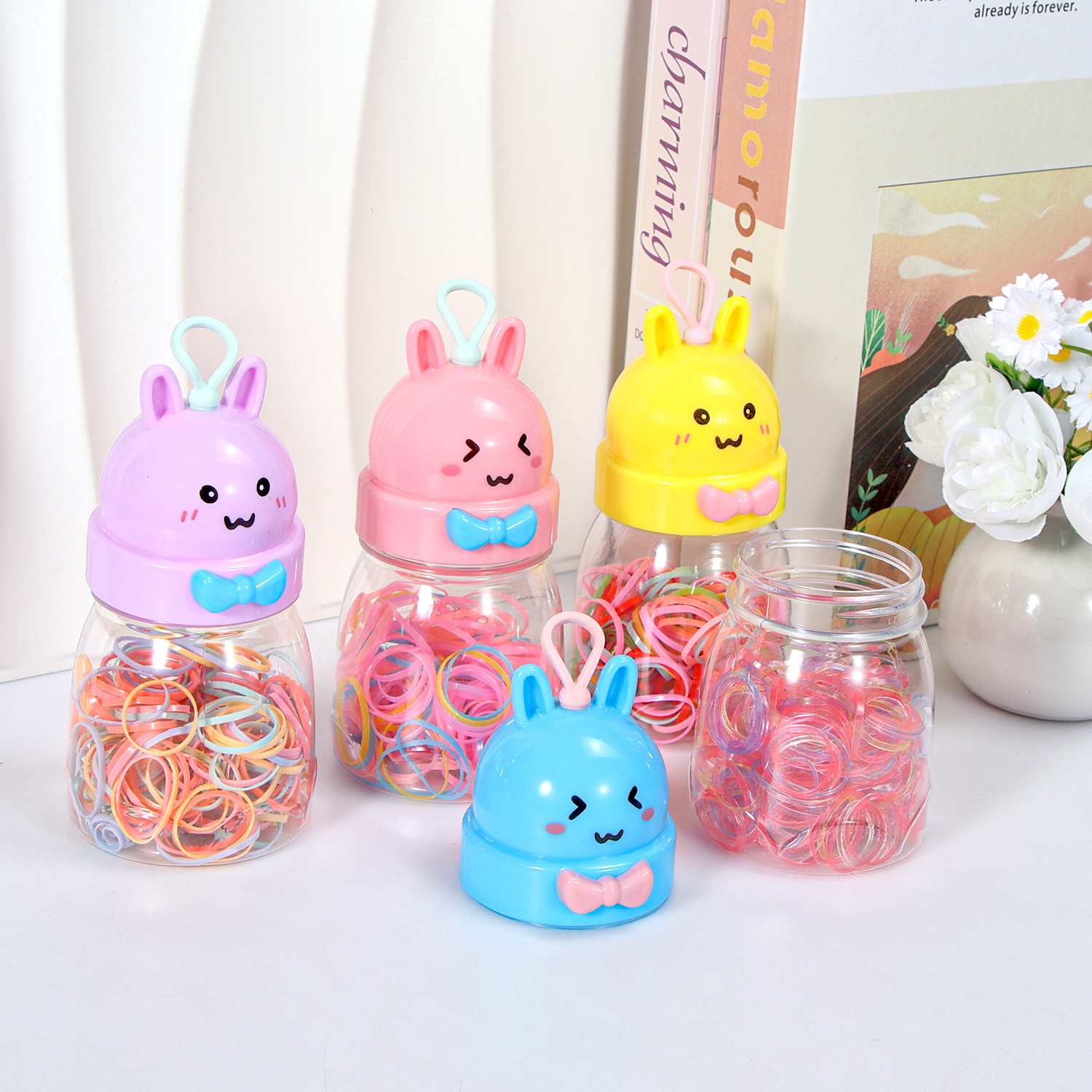 Banda de goma negra para niños, alto valor elástico, duradero, lazo para el cabello, no daña el cabello, anillo para el cabello de goma, accesorios para la cuerda para la cabeza, puesto