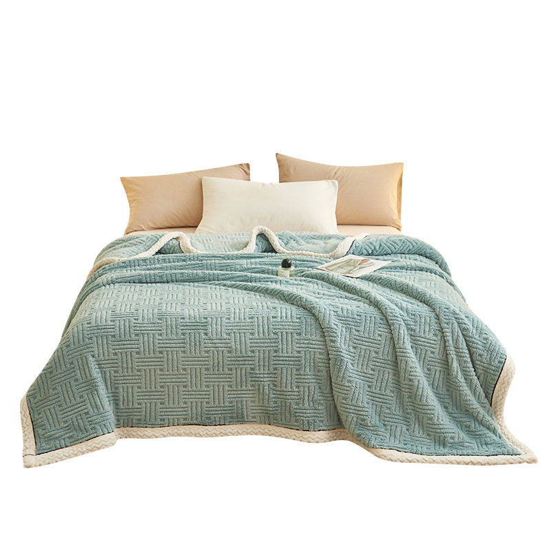 Invierno grueso cordero mantas mantas de caucho de leche de caucho de oficina siesta mantas de sofá mantas de caucho de coral pequeña edredón