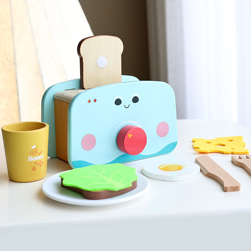 Simulación de educación temprana niños jugar casa tarde té postre pastel venta tetera taza juego de té traje de Madera Juguetes