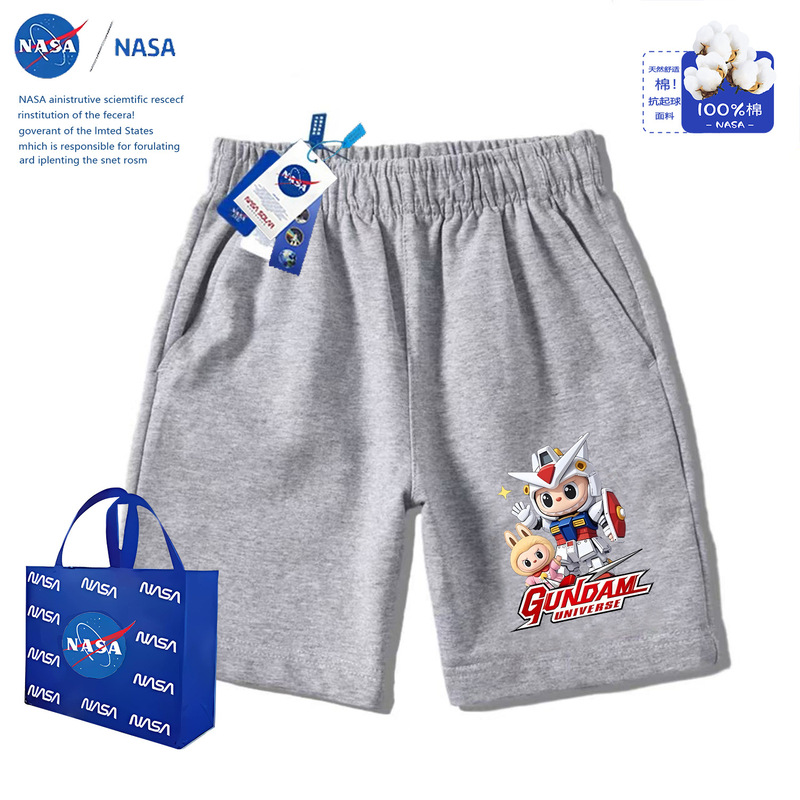 NASA爆火2025电动车拉布布外穿直筒短裤中大童五分裤子休闲短裤|undefined