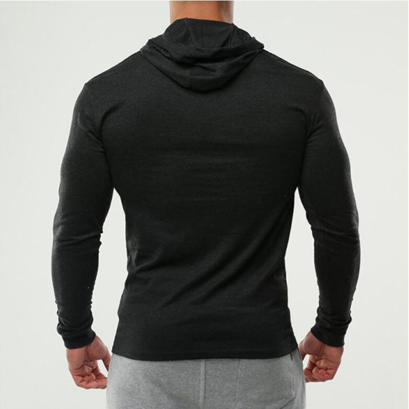 Pull à capuche à manches longues pour homme, veste de sport, de fitness, coupe slim_voghion.com