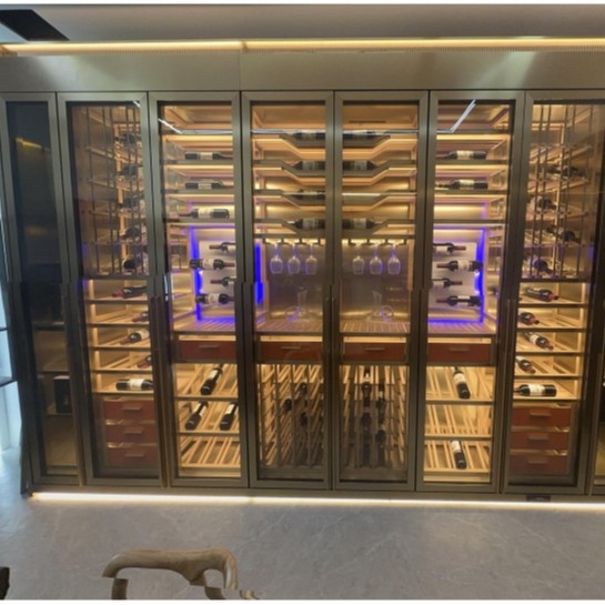 Living Room Wine Cabinet, Private Villa Constant Temperature Wine and Liquor Display Cabinet, Hotel Ktv Dining Bar Cigar Cabinet, Light Luxury Style