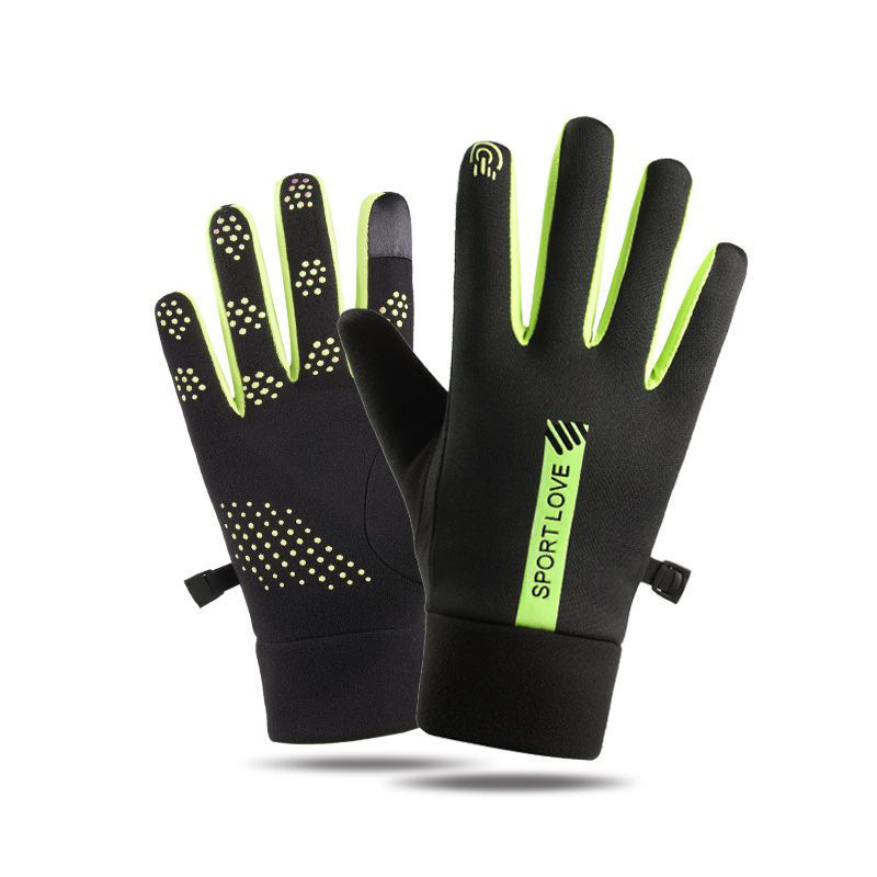 Warm gloves for women in autumn and winter riding electric bikes plus velvet thickened windproof touch screen gloves for men's sports velvet gloves