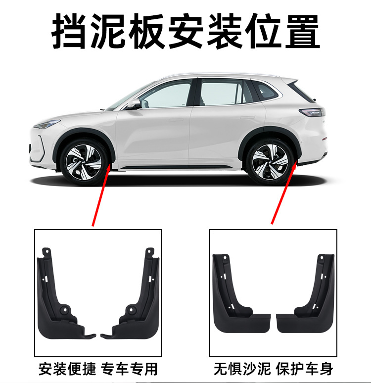 Suitable for 24-26 model Geely Galaxy E5 mud flaps, Geely EX5/Proton eMas 7 mud flaps