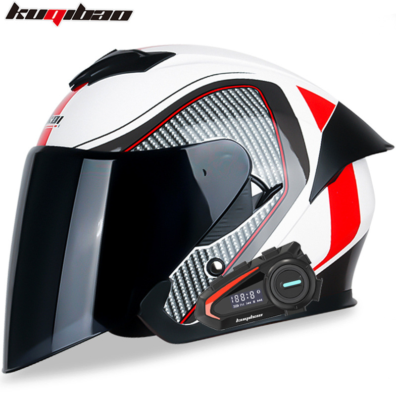 Motosiklet kaskı (dəbilqə) — Motuoche Dual Lens Motorcycle - autumn-harvest-with-tea-lens-k20-bluetooth-m