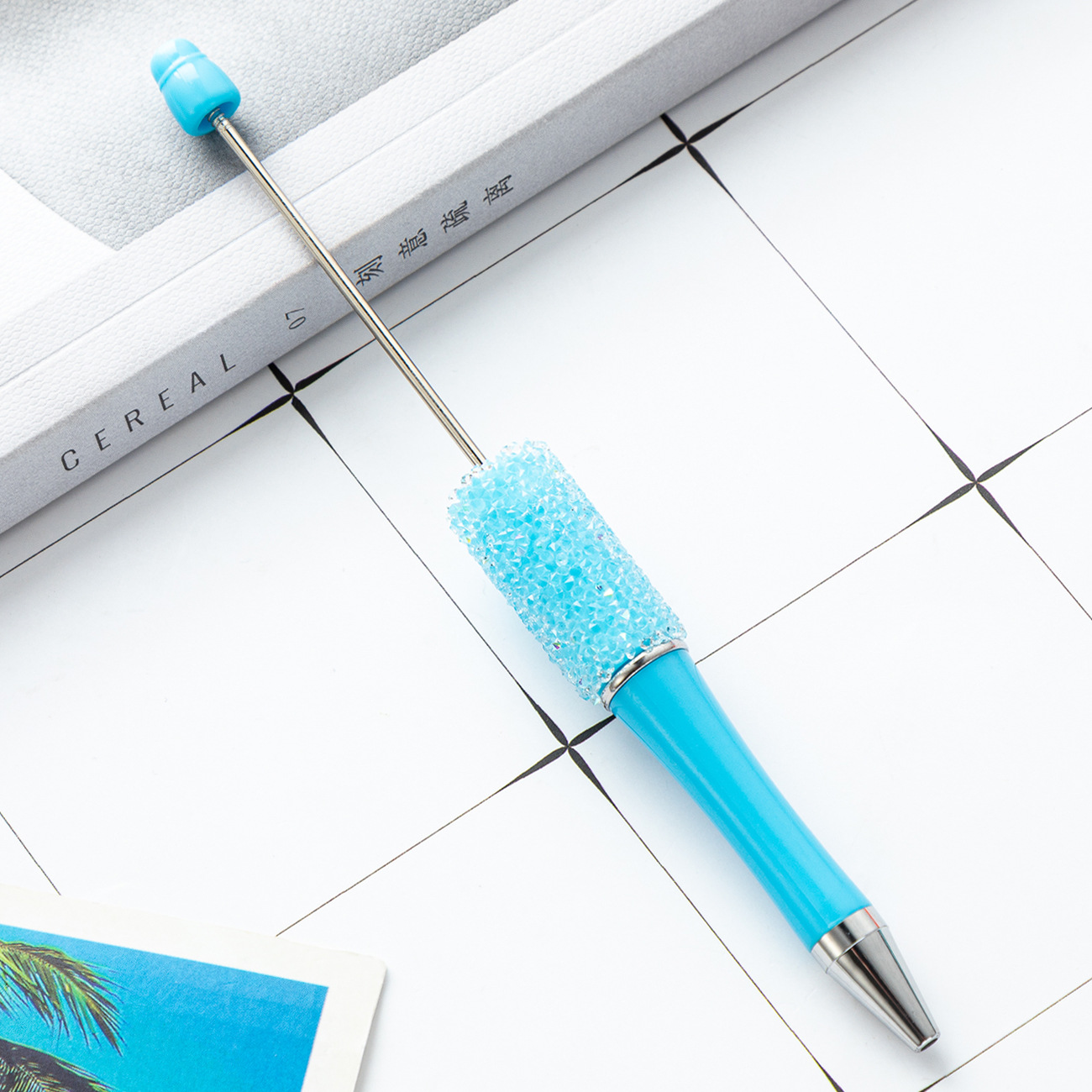 DIY bolígrafo de cuentas de azúcar creativo pegado a mano lleno de diamantes de plástico bolígrafo de regalo al por mayor