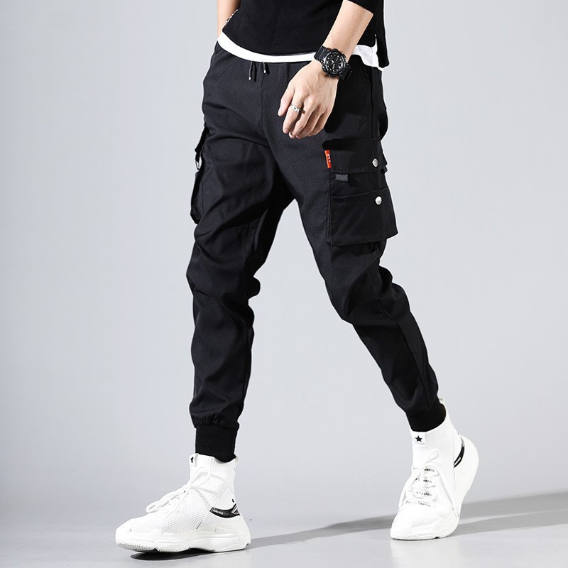 Work Pants Casual Pants Men's Cropped Summer Jogger Pants Loose Thin Large Size Multi-Pocket Summer Thin Style