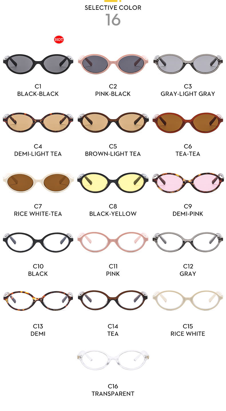 45g Weight Full Frame Glasses Structure Sunglasses, Glasses Classification PC, UV400 Protection Lens Material Oval Frame Glasses Style Casual, Travel, Beach Occasion Oval Pattern Women's Gender Vacation, Streetwear Style Vacation Streetwear Oval PC UV400 Protection Oval Frame Full Frame Women's Sunglasses 7