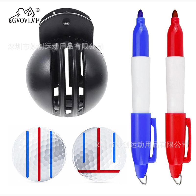 高尔夫球划线器三线T型封闭球形画线器黑色夹球画球器golf用品|undefined