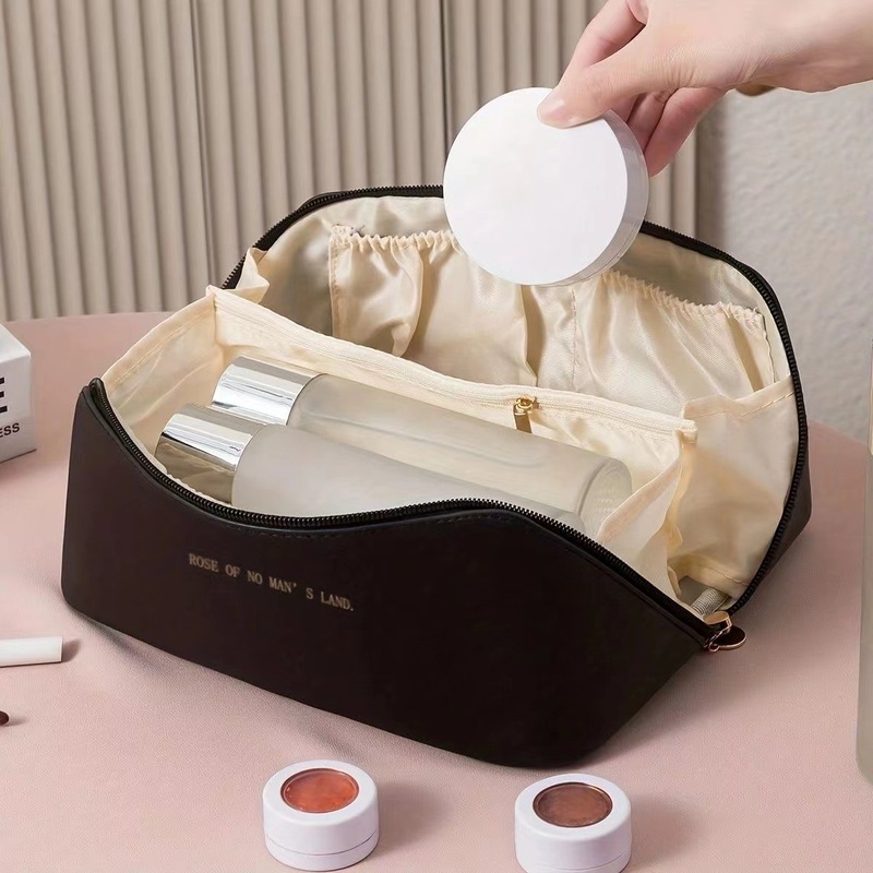PU 感覚枕バッグ多層化粧品バッグ収納トラベルトイレタリーバッグ厚みのある化粧品収納袋収納袋|undefined