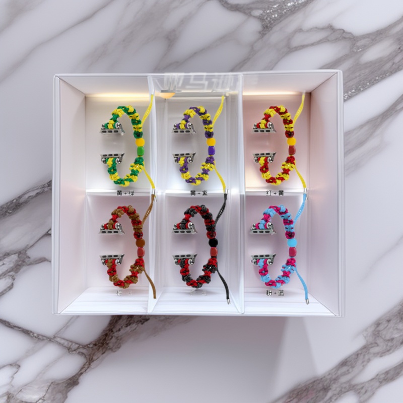 [Cross-Border Factory] Paracord Hand-Woven Butterfly-Style Adjustable Watch Strap Suitable for Apple iWatch S10S9