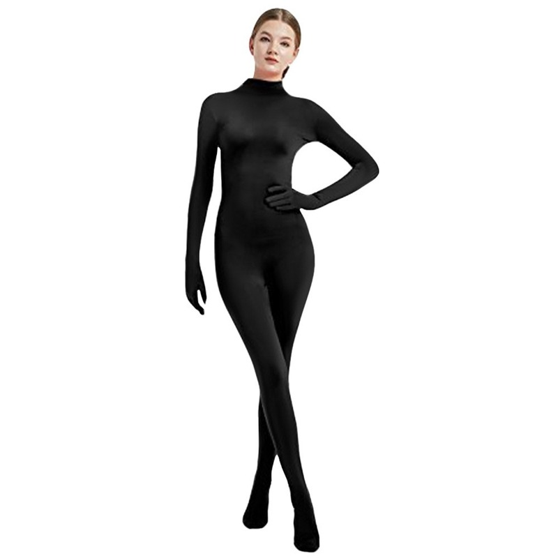 新しいソリッドカラーの女性の手と足のジャンプスーツダンスウェアステージパフォーマンス衣装スパイダーマンボディスーツトレンディ|undefined