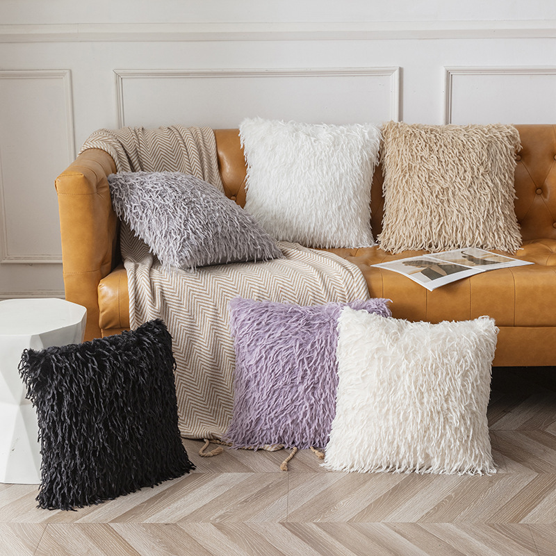 New Ins Style European Style Chaise Plush Pillow Wholesale Plush Office Home Bedside Sofa Cushion Pillow Cover