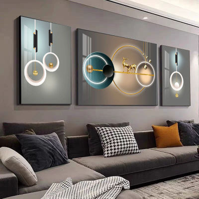 壁画现代简约客厅装饰画轻奢抽象三联墙画沙发背景墙挂画晶瓷代发|ru