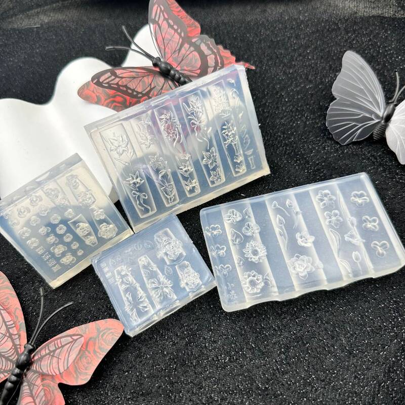 Highly Transparent Sunflower Flower Series Manicure Highly Transparent Glue Mold Silicone DIY Wearable Nail Decoration Handmade Mold