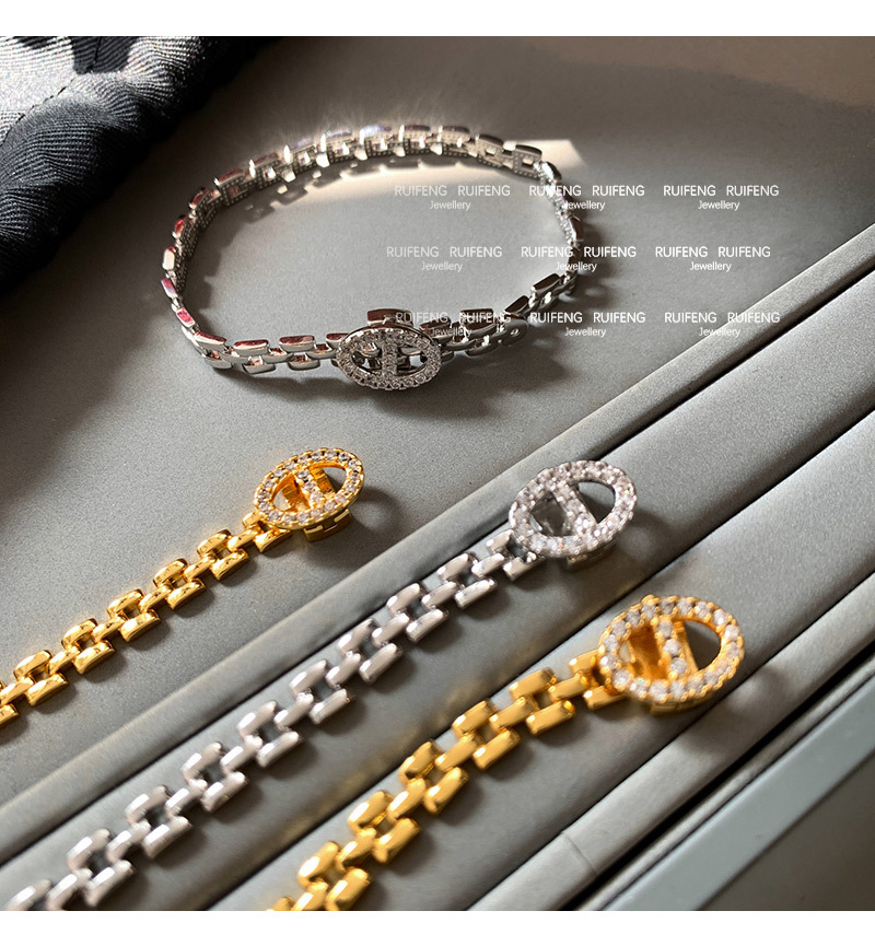 Brass Material Retro French Style Simple Style Geometric Brass  Bracelets In Bulk
