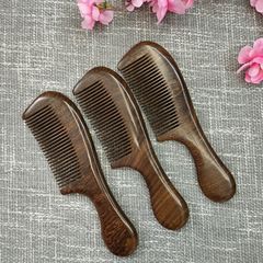 19cm黒金檀整木マッサージストレート櫛メーカー直販は無料で文字とロゴ檀木櫛卸売りができます。