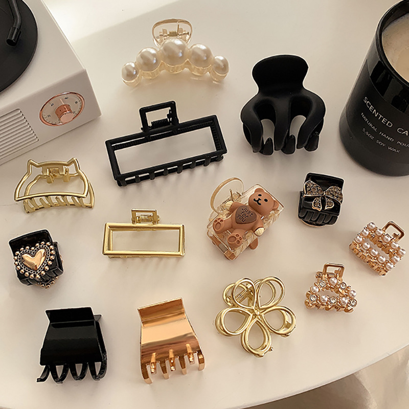 Cola de caballo de metal alta fija artefacto pinza hembra Red roja pequeña horquilla Cola de Caballo clip pequeño tamaño horquilla tiburón clip tocado