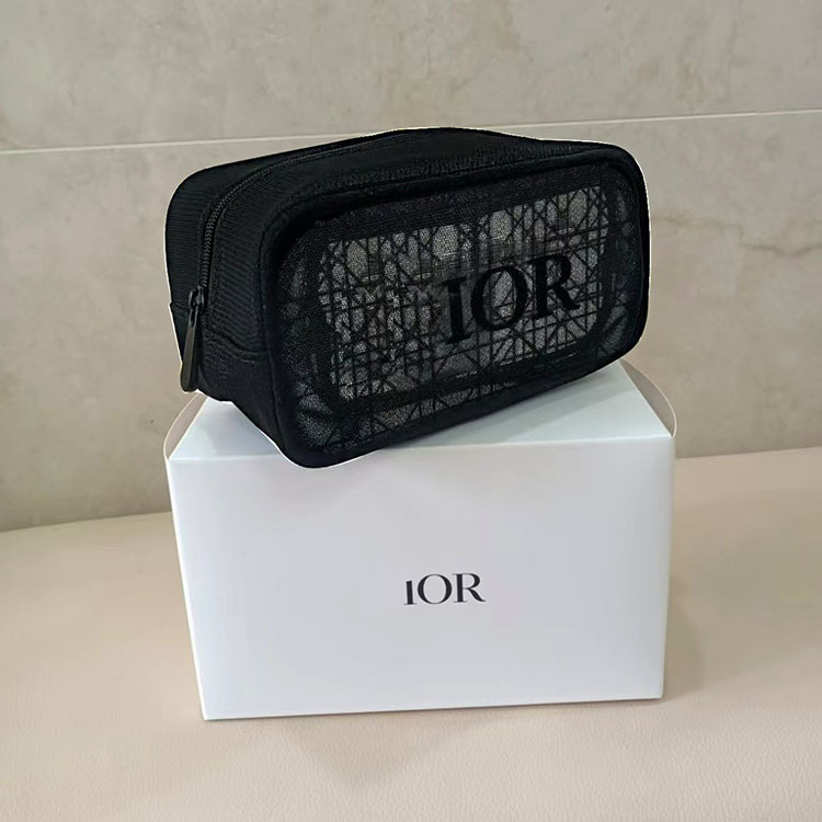 국경 간 미용 선물 화장품 가방 보관 가방 메쉬 가방 편리한 클러치 백 간단한 휴대용 세면 용품 가방 블랙
